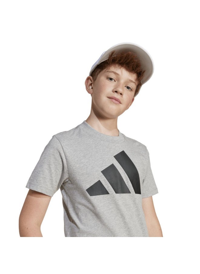 adidas J BL TEE 160 Grey Training T-SHIRTS for Unisex Kids - 7-8Y