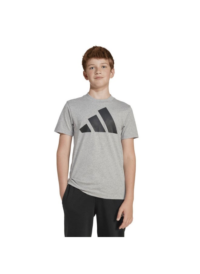 adidas J BL TEE 160 Grey Training T-SHIRTS for Unisex Kids - 7-8Y