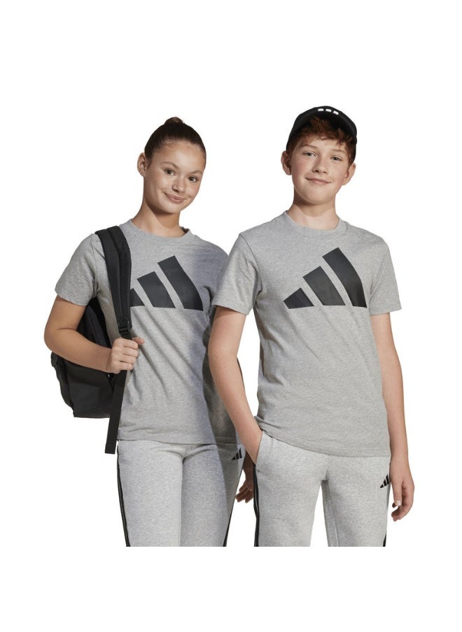 adidas J BL TEE 160 Grey Training T-SHIRTS for Unisex Kids - 7-8Y