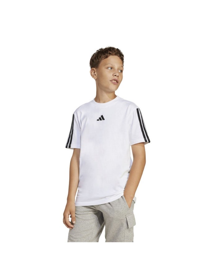 adidas J 3S TEE 160 White Training T-SHIRTS for Unisex Kids - 7-8Y