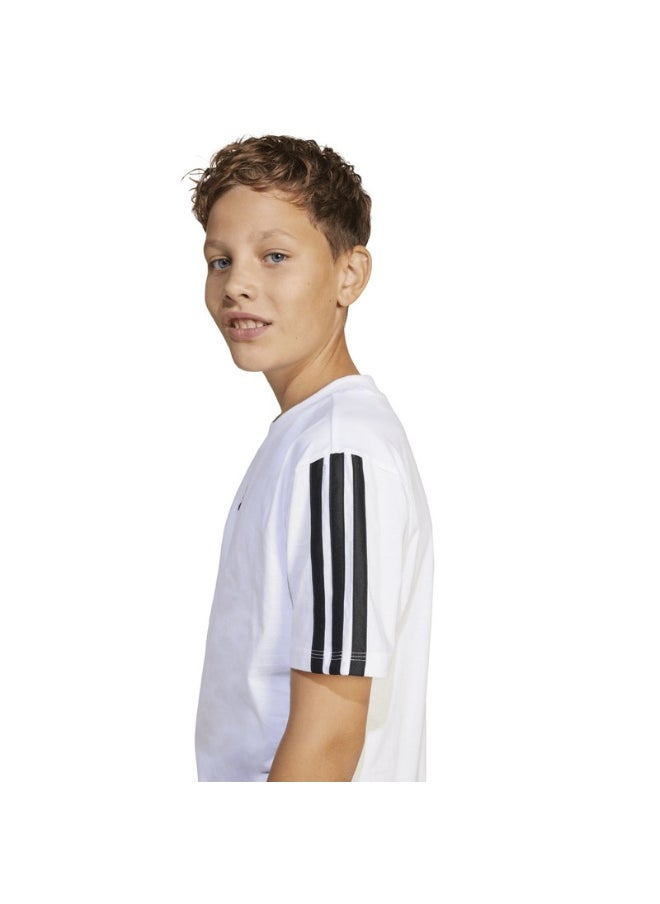 adidas J 3S TEE 160 White Training T-SHIRTS for Unisex Kids - 7-8Y