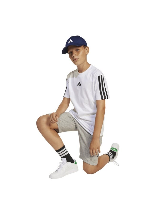 adidas J 3S TEE 160 White Training T-SHIRTS for Unisex Kids - 7-8Y