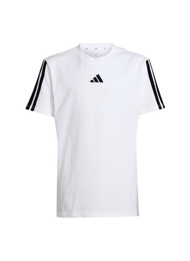 adidas J 3S TEE 160 White Training T-SHIRTS for Unisex Kids - 7-8Y