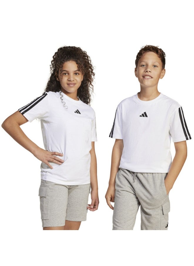 adidas J 3S TEE 160 White Training T-SHIRTS for Unisex Kids - 7-8Y