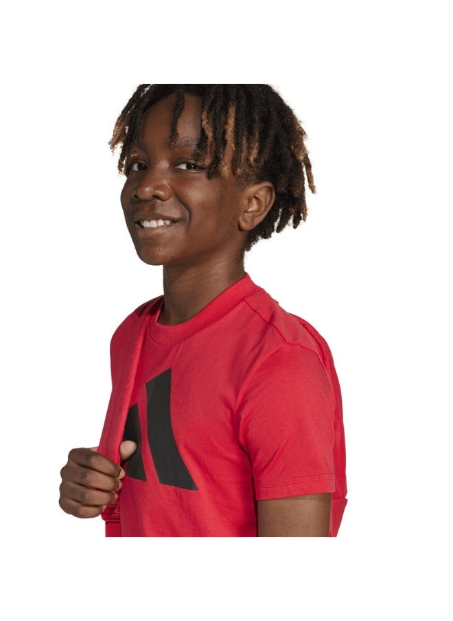 adidas J BL TEE 160 Red Training T-SHIRTS for Unisex Kids - 7-8Y