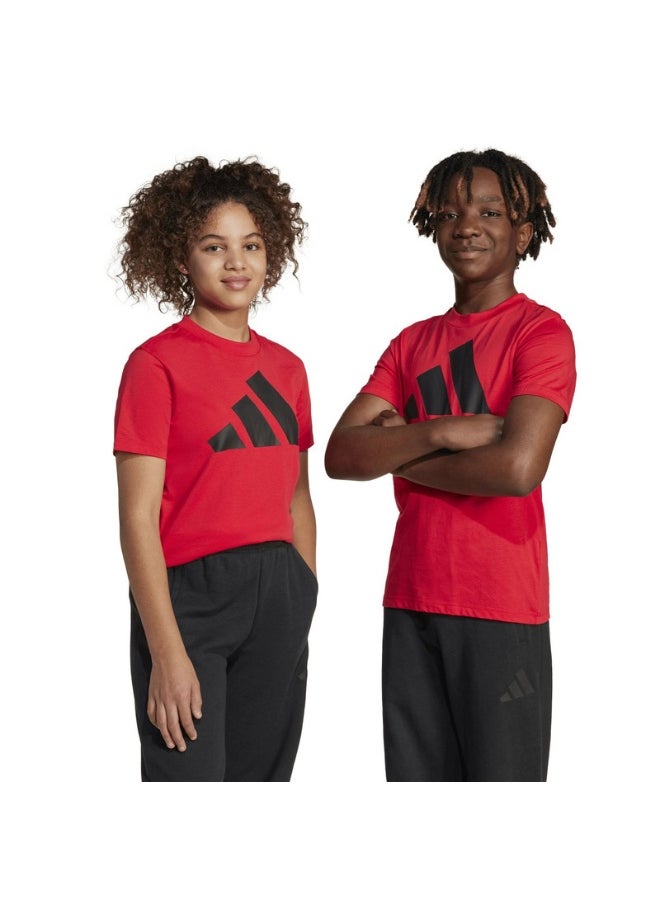 adidas J BL TEE 160 Red Training T-SHIRTS for Unisex Kids - 7-8Y