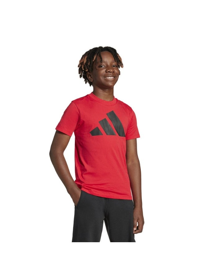 adidas J BL TEE 160 Red Training T-SHIRTS for Unisex Kids - 7-8Y