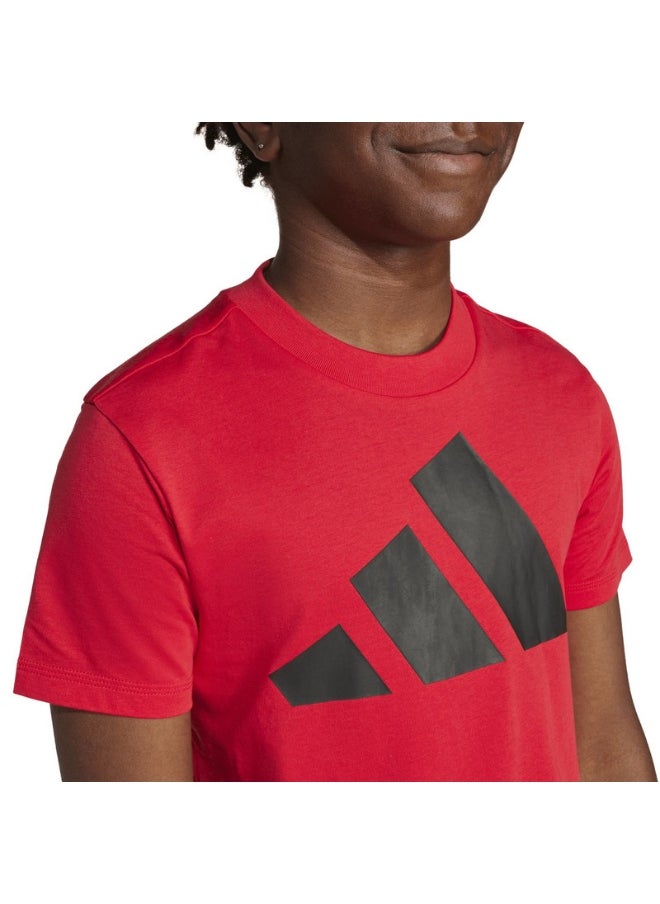 adidas J BL TEE 160 Red Training T-SHIRTS for Unisex Kids - 7-8Y