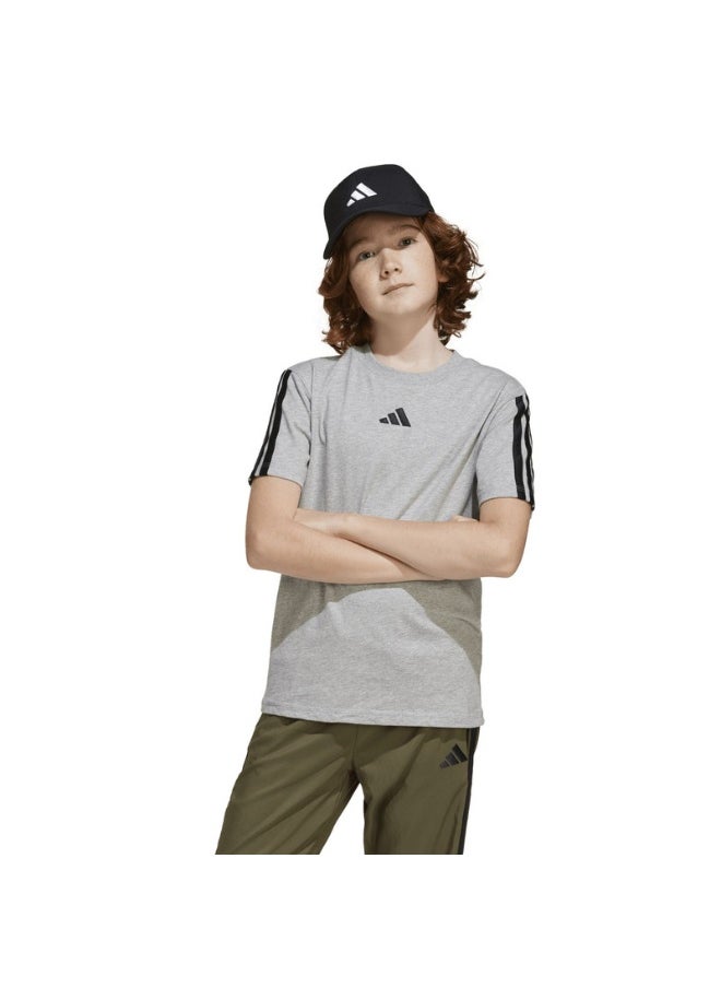 adidas J 3S TEE 160 Grey Training T-SHIRTS for Unisex Kids - 7-8Y