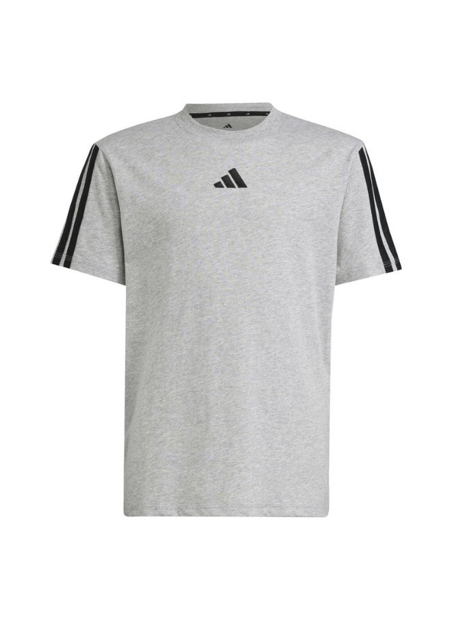 adidas J 3S TEE 160 Grey Training T-SHIRTS for Unisex Kids - 7-8Y