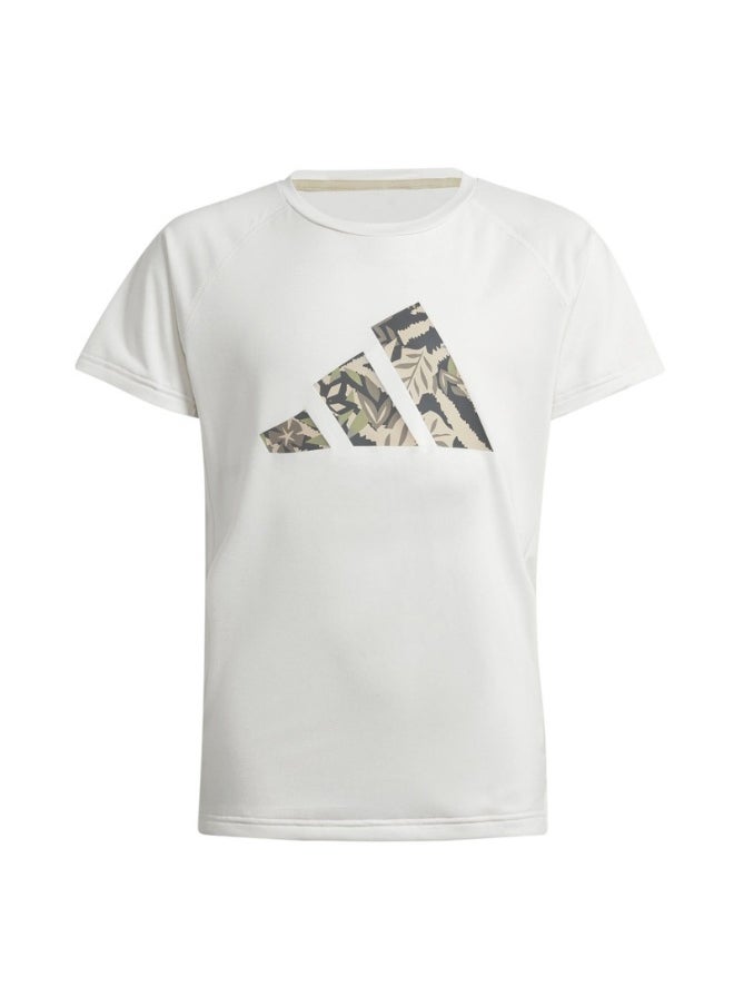 adidas G Dy Lk T Beige Training T-Shirts 5-6Y