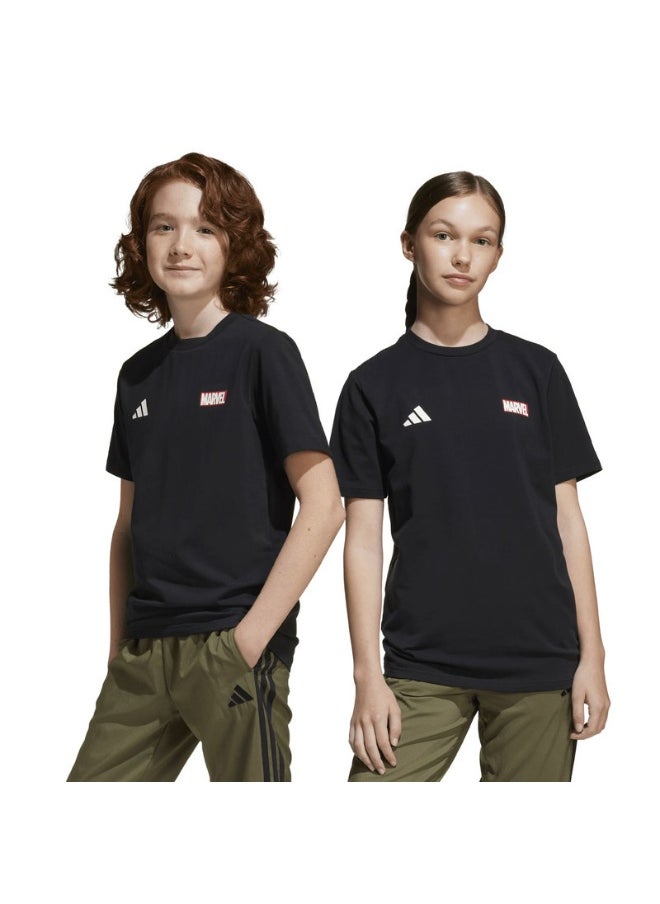 adidas J MRVL MS GFX T Black Training T-SHIRTS for Unisex Kids - 7-8Y