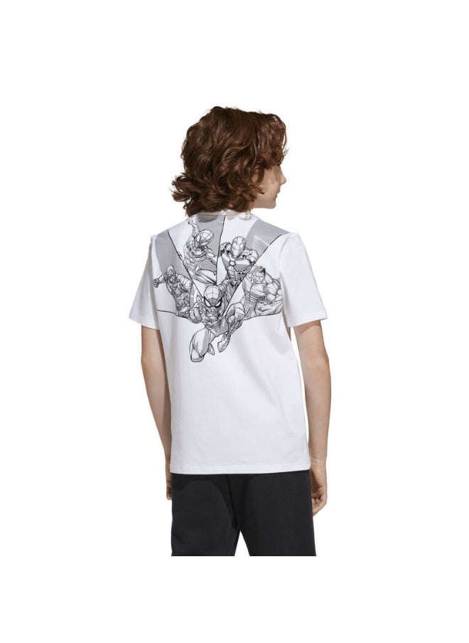 adidas J MRVL MS GFX T White Training T-SHIRTS for Unisex Kids - 7-8Y