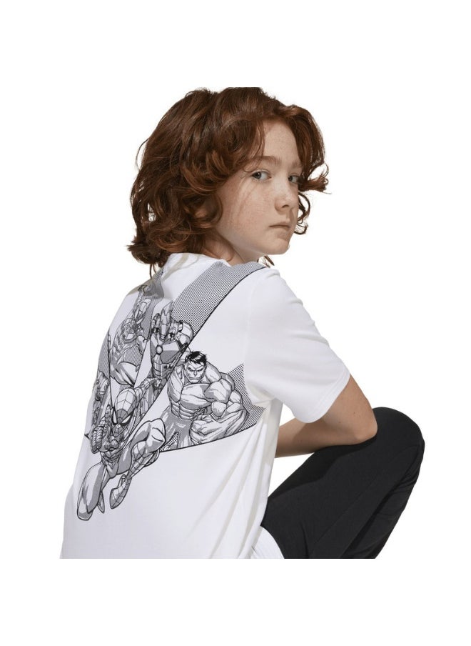 adidas J MRVL MS GFX T White Training T-SHIRTS for Unisex Kids - 7-8Y