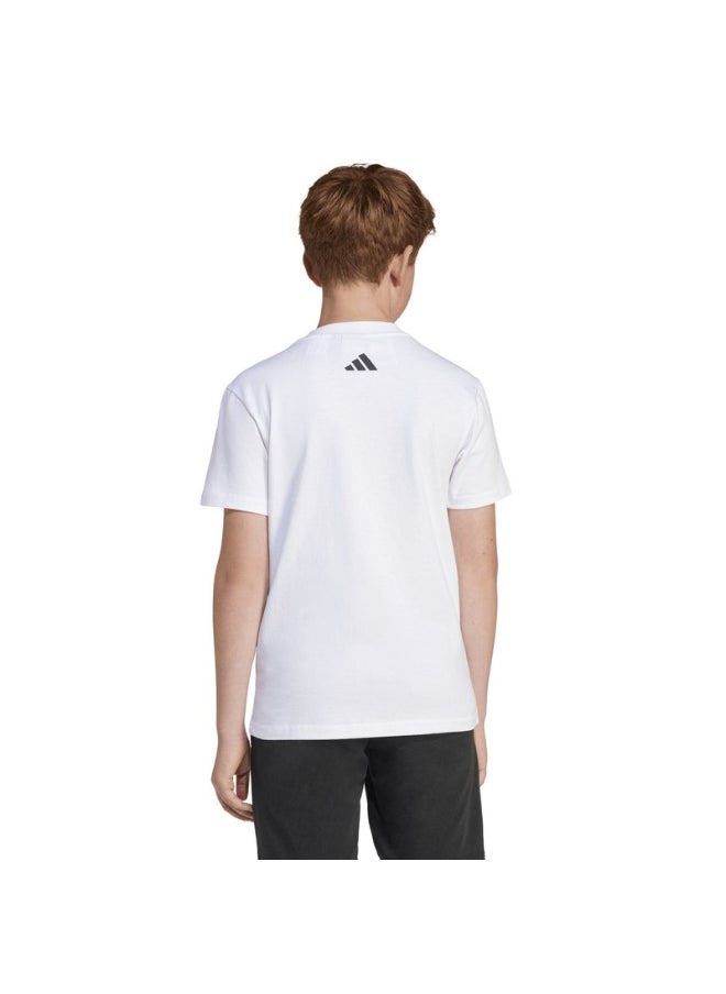 adidas J SMI TEE White Training T-SHIRTS for Unisex Kids - 7-8Y