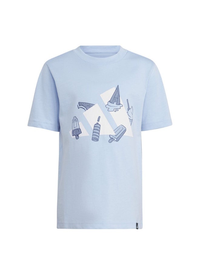 adidas LK L ICE TEE Blue Training T-SHIRTS for Unisex Kids - 3-4Y