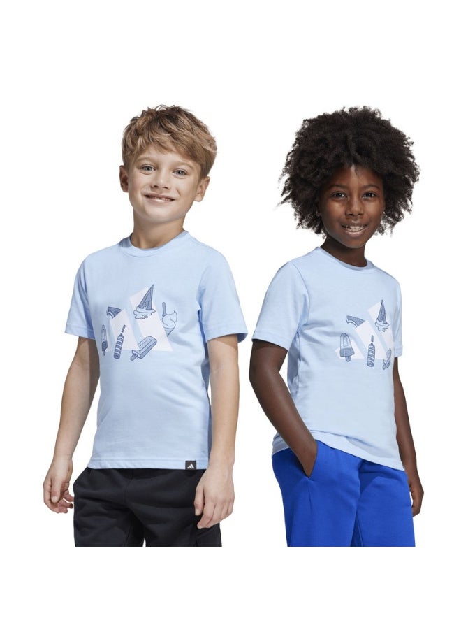 adidas LK L ICE TEE Blue Training T-SHIRTS for Unisex Kids - 3-4Y