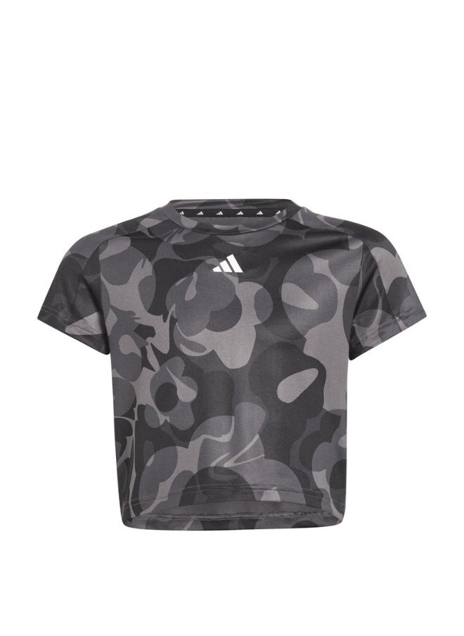 adidas Jg Tr-Es Aop T Black Training T-Shirts 5-6Y