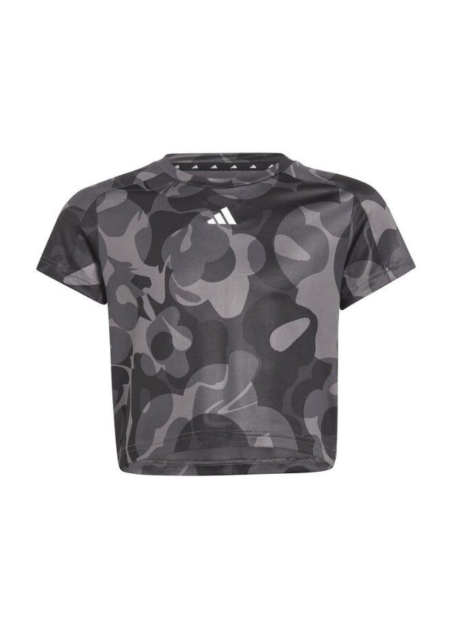 adidas Jg Tr-Es Aop T Black Training T-Shirts 5-6Y