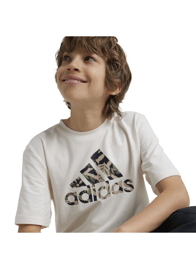 adidas J Dy Lk T Beige Training T-Shirts 7-8Y
