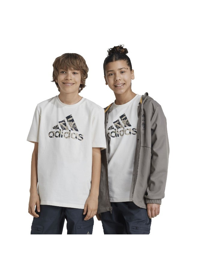 adidas J Dy Lk T Beige Training T-Shirts 7-8Y