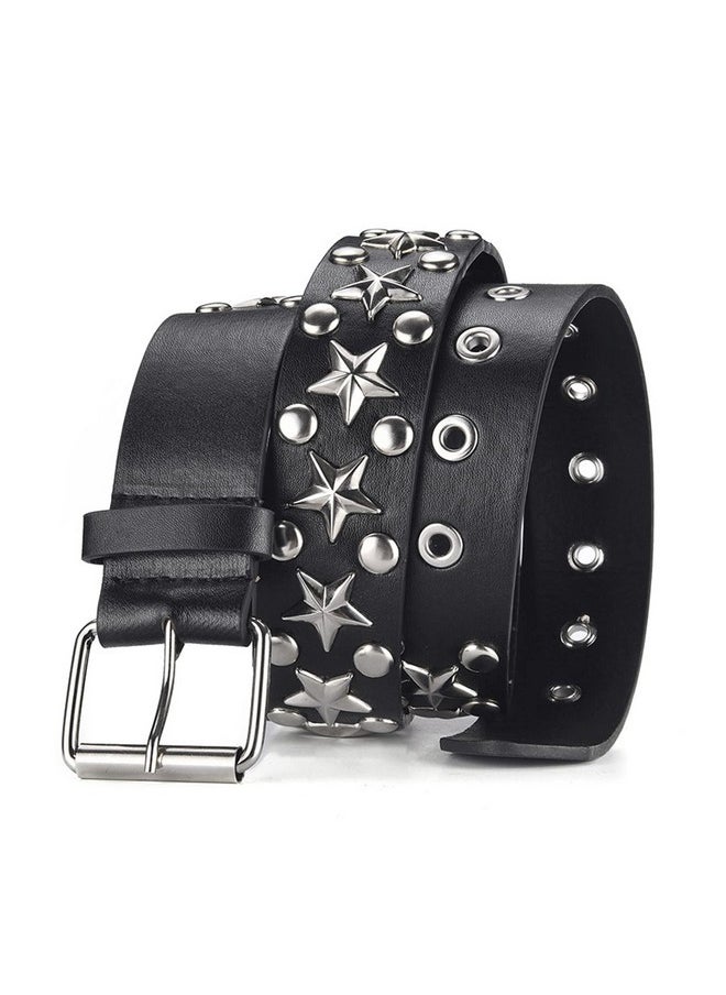 Studded Belt Women Y2K Spike Star Belts Star Black Girl Woman Stud Punk Waist Belt For Halloween Cosplay