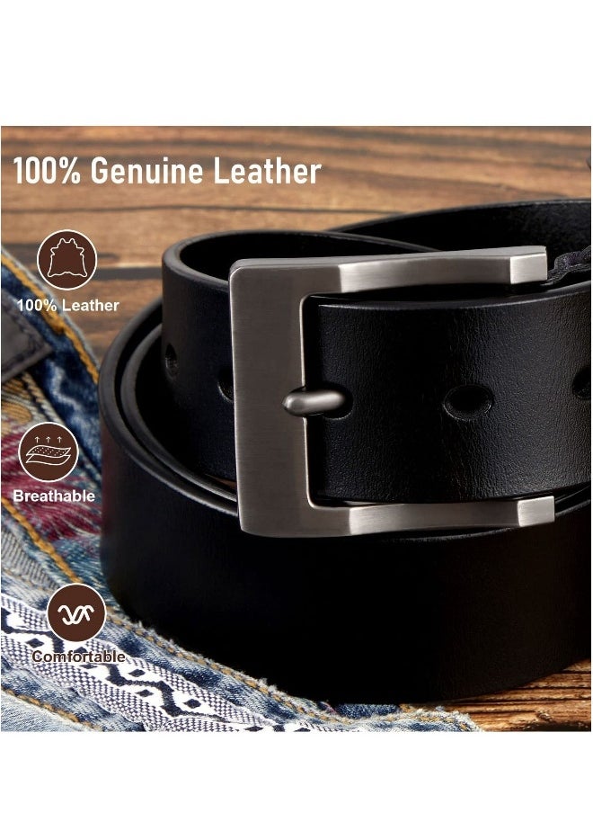 Men's Belt Soft Genuine Leather Dress Belts 38mm for Casual Jeans and Casual Belts