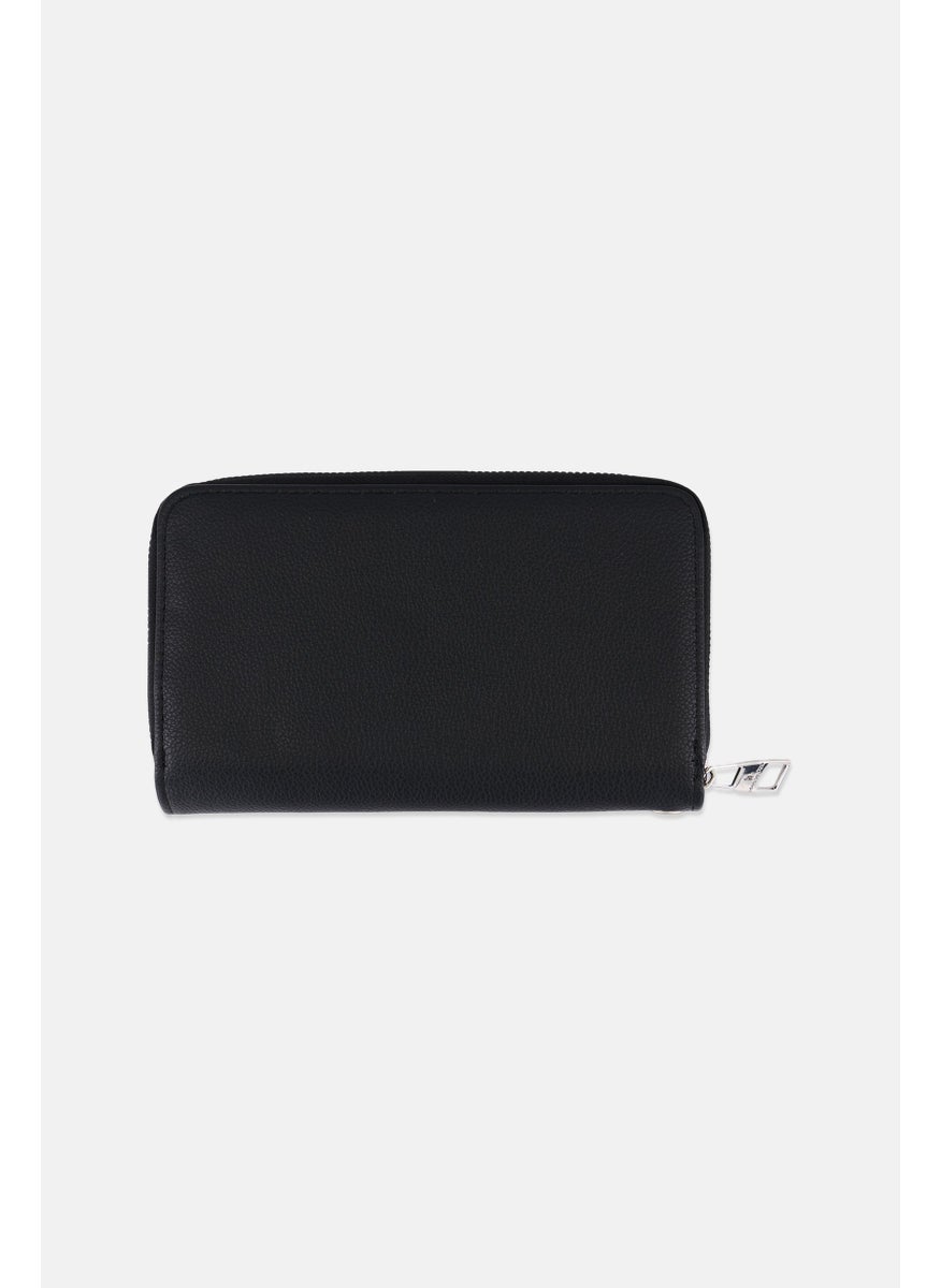 Women Brand Logo Wallet 11 H x 18 L x 2 W cm, Black