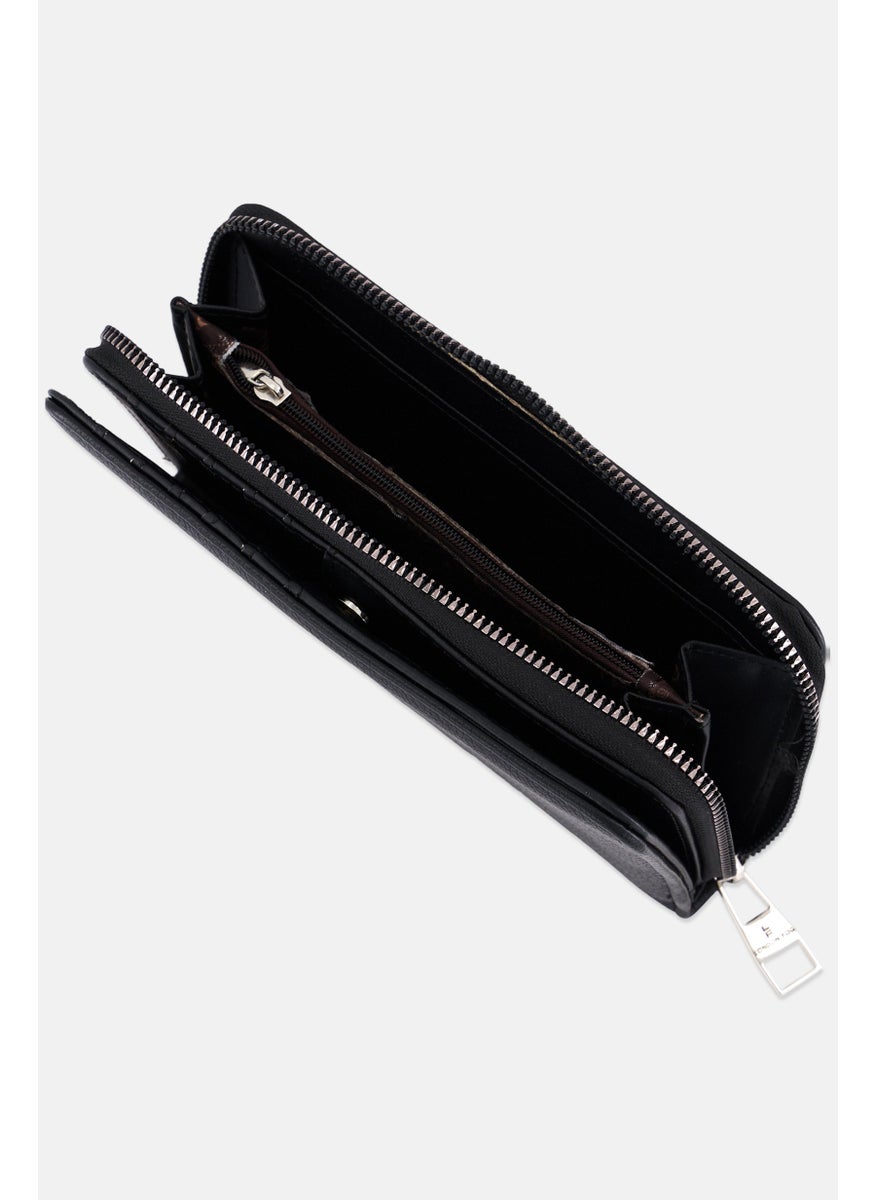 Women Brand Logo Wallet 11 H x 18 L x 2 W cm, Black
