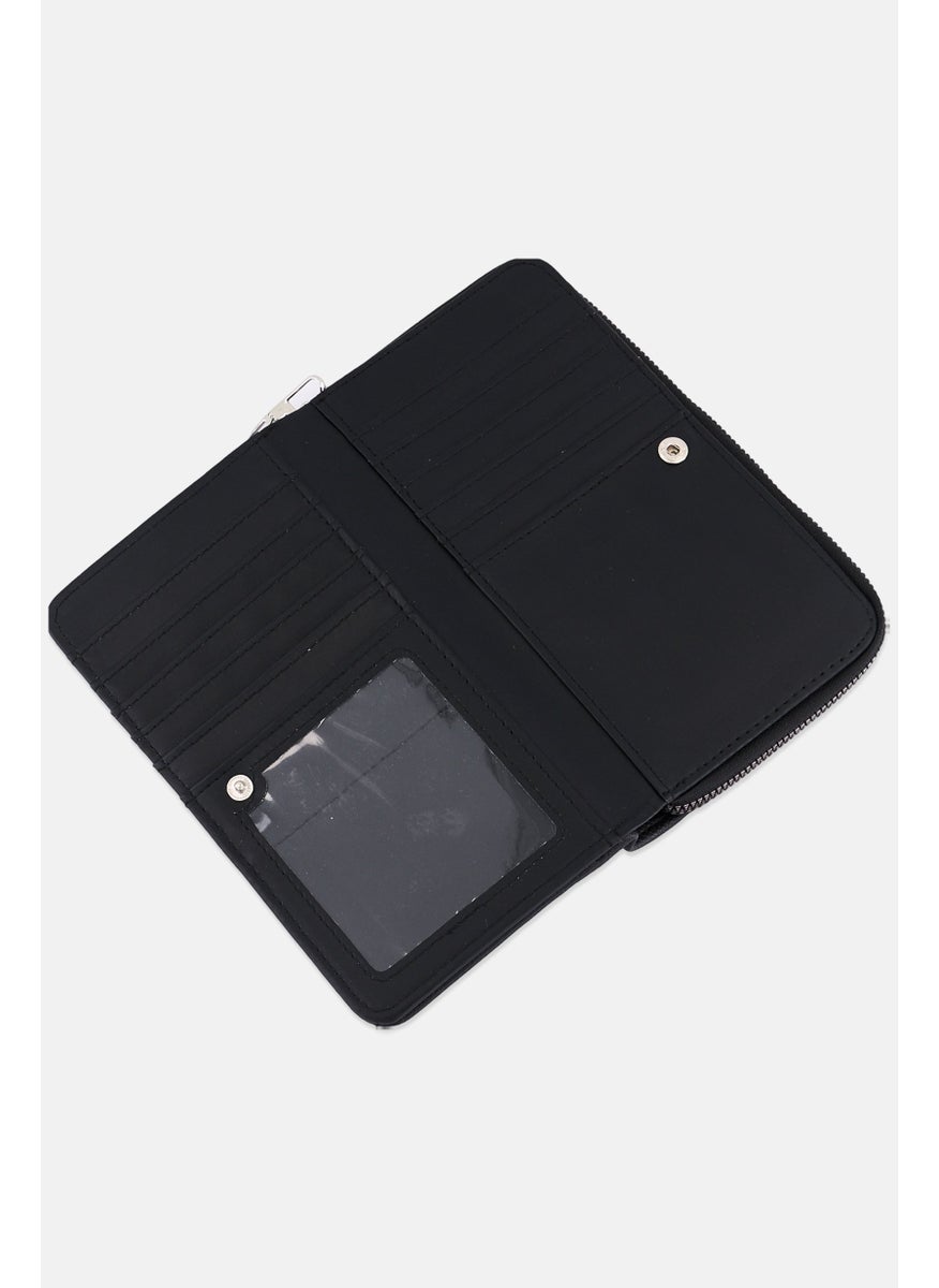 Women Brand Logo Wallet 11 H x 18 L x 2 W cm, Black