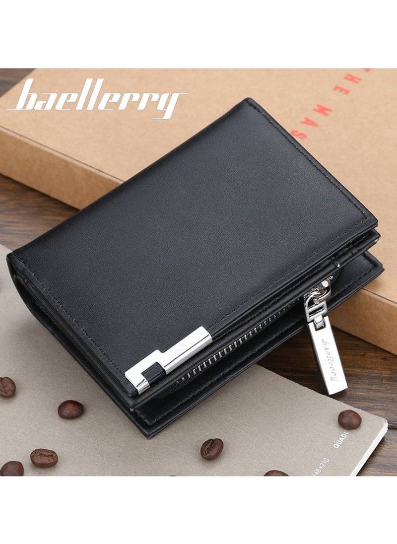 Wallet for Men Durable Bifold Mens Wallets with Window RFID Blocking Credit Card Holder Wallet with Zipper coin purse and 15 Card Slots, Black, Wallet and Card Holder Dual Function,Small,Rfid Wallet