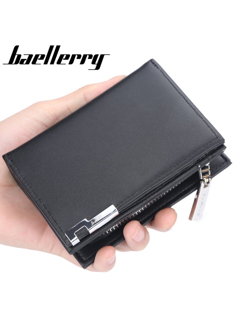 Wallet for Men Durable Bifold Mens Wallets with Window RFID Blocking Credit Card Holder Wallet with Zipper coin purse and 15 Card Slots, Black, Wallet and Card Holder Dual Function,Small,Rfid Wallet