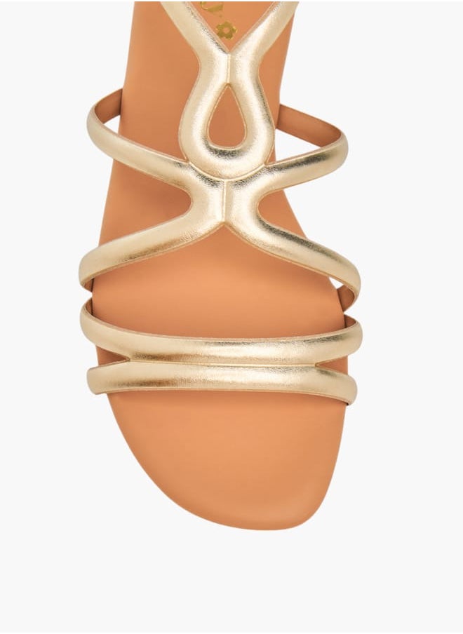 Girls Strappy Sandals With Hook And Loop Closure