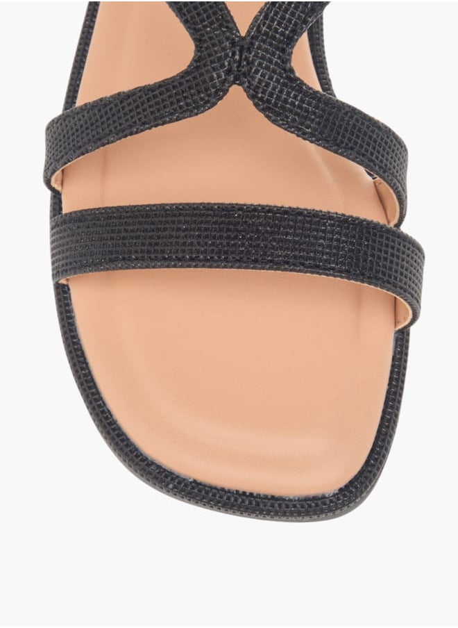 Girls Strappy Sandals With Hook And Loop Closure