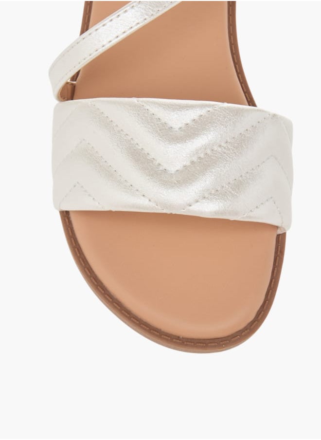 Girls Quilted Sandals With Hook And Loop Closure