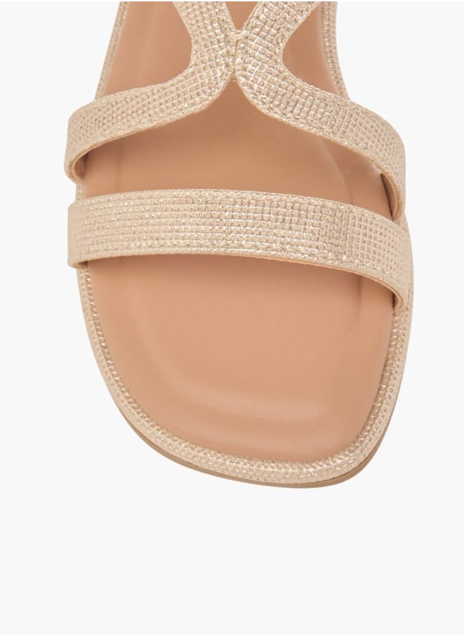 Girls Strappy Sandals With Hook And Loop Closure