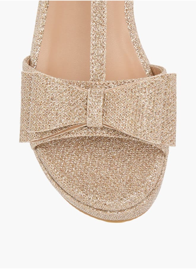 Girls Embellished Wedge Sandals With Hook And Loop Closure Ramadan Collection