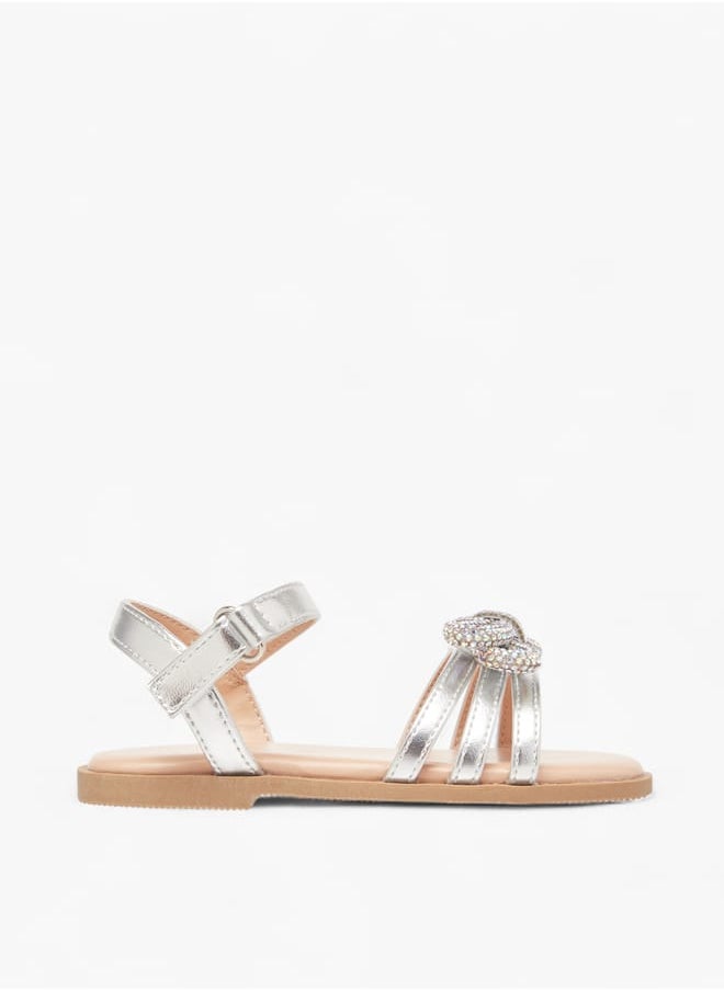 Girls Metallic Sandals With Hook And Loop Closure Ramadan Collection