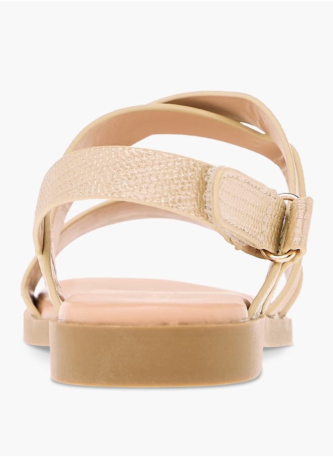 Girls Bow Embellished Sandals with Hook and Loop Closure