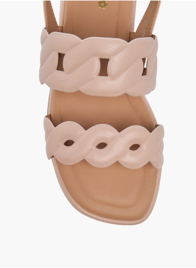 Girls Strappy Sandals With Hook And Loop Closure
