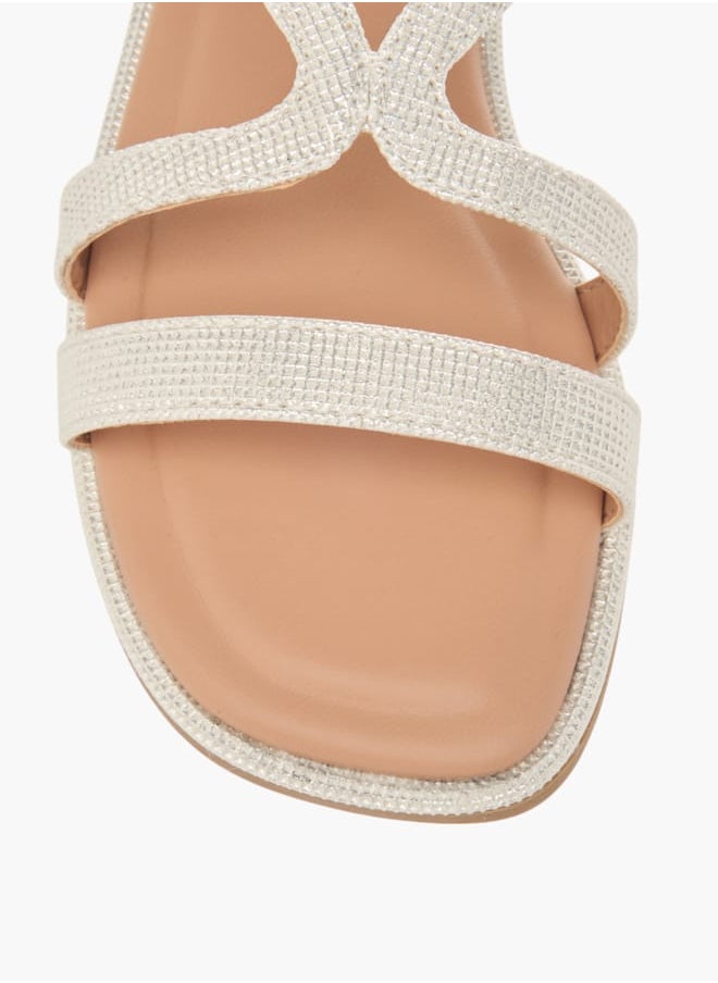 Girls Strappy Sandals With Hook And Loop Closure