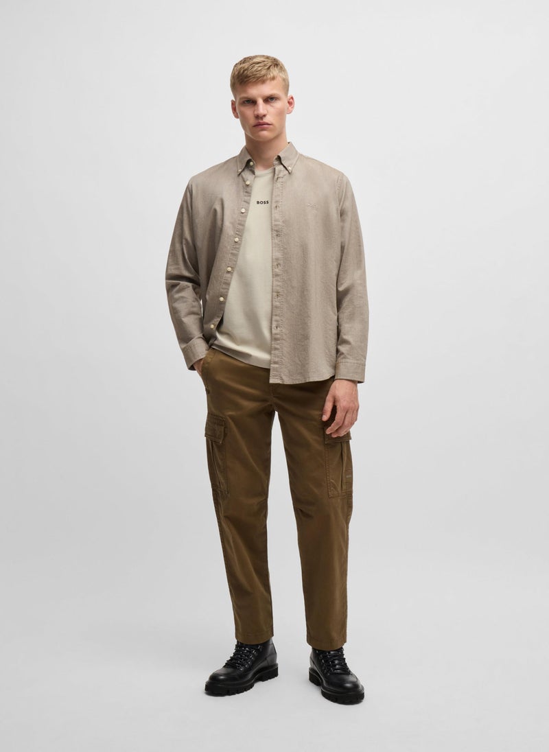 Relaxed-fit T-shirt in stretch cotton with logo print