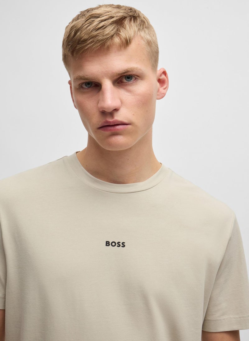 Relaxed-fit T-shirt in stretch cotton with logo print
