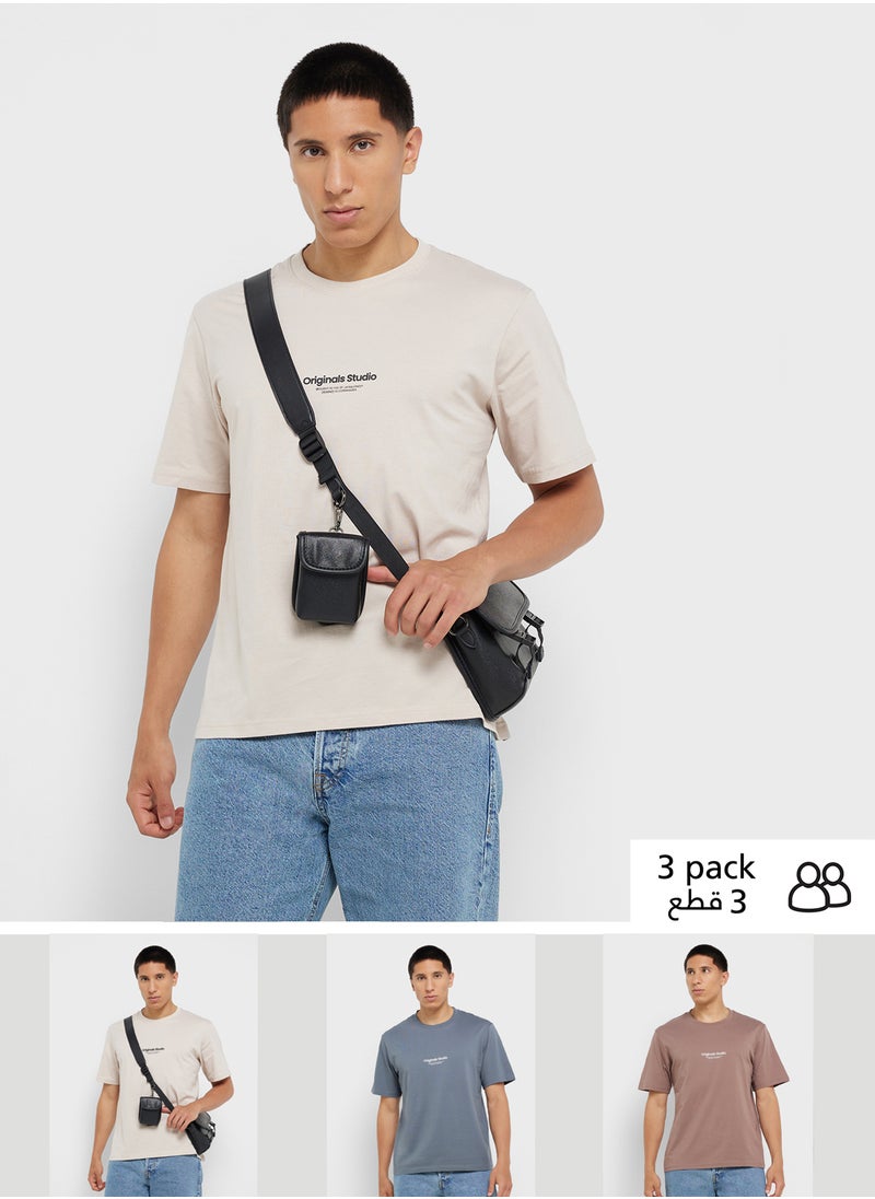 3 Pack Jorvesterbro Tee Ss Crew Neck T-Shirt