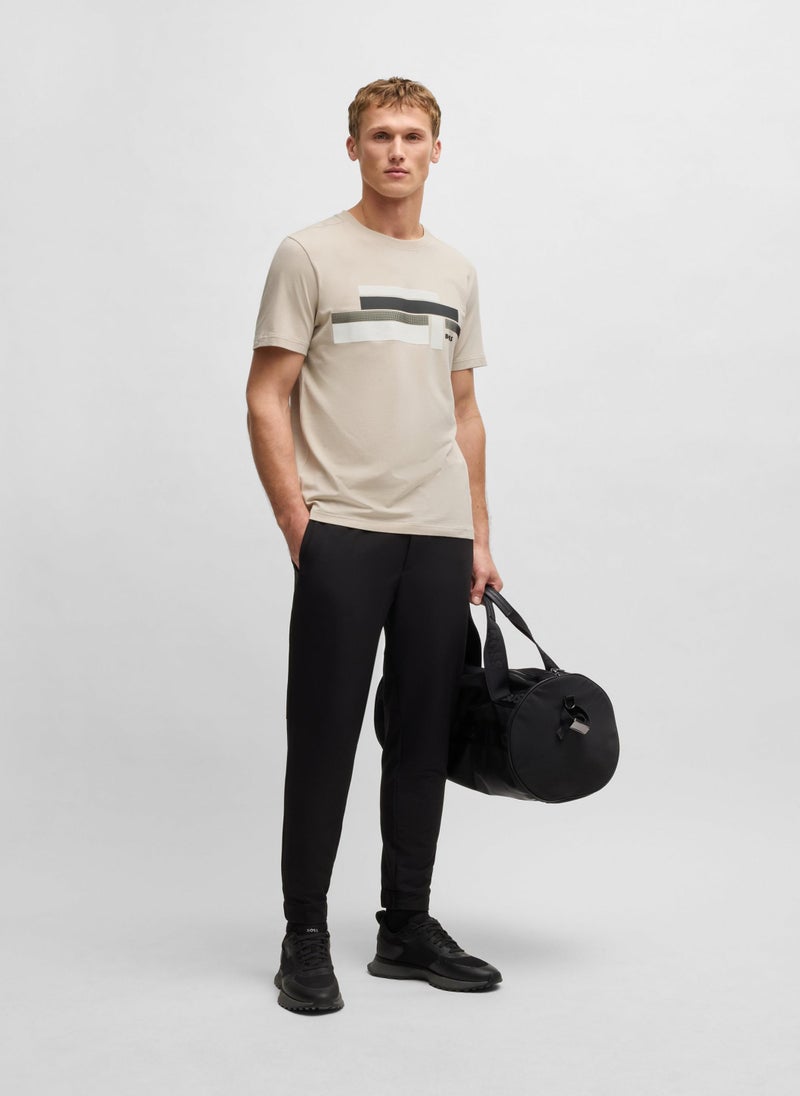 Relaxed-fit T-shirt in stretch fabric with logo artwork