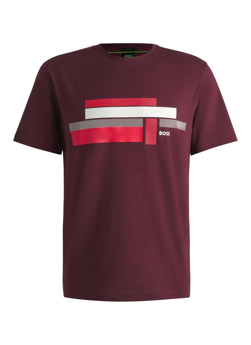 Relaxed-fit T-shirt in stretch fabric with logo artwork