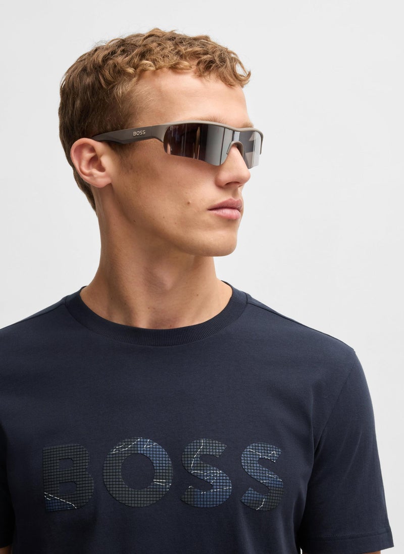 Cotton-jersey T-shirt with logo print