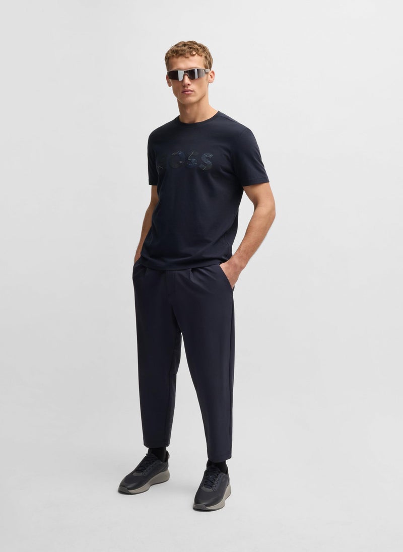 Cotton-jersey T-shirt with logo print