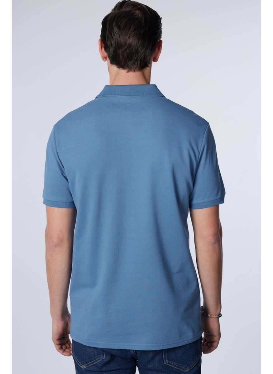 Men's Slim Fit Narrow Cut Cotton Soft Textured Cool Keeping Fabric Plain Pique Polo Collar T-Shirt