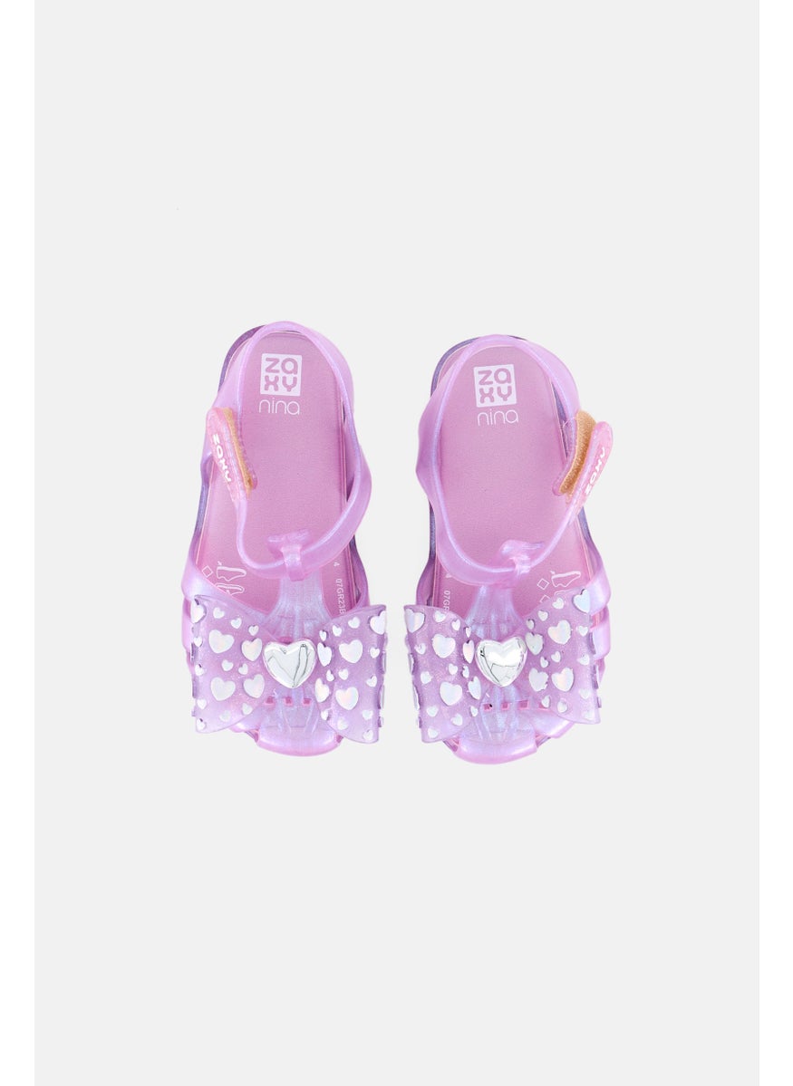 Toddlers Girl Preciosa Jelly Velcro Sandals, Purple